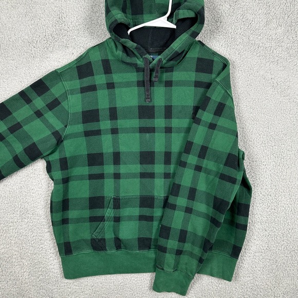 Polo Ralph Lauren Sweatshirt Hoodie Mens XL Green Black Drawstring Pocket Pony